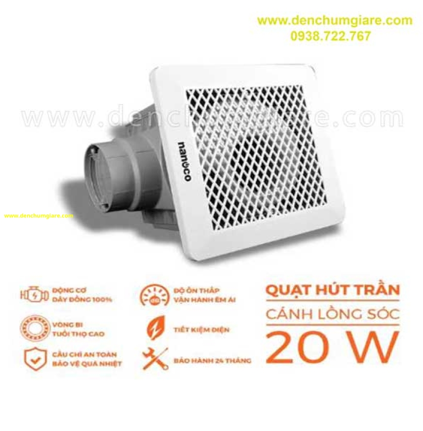 Quạt hút âm trần lồng sóc Nanoco NFV2521