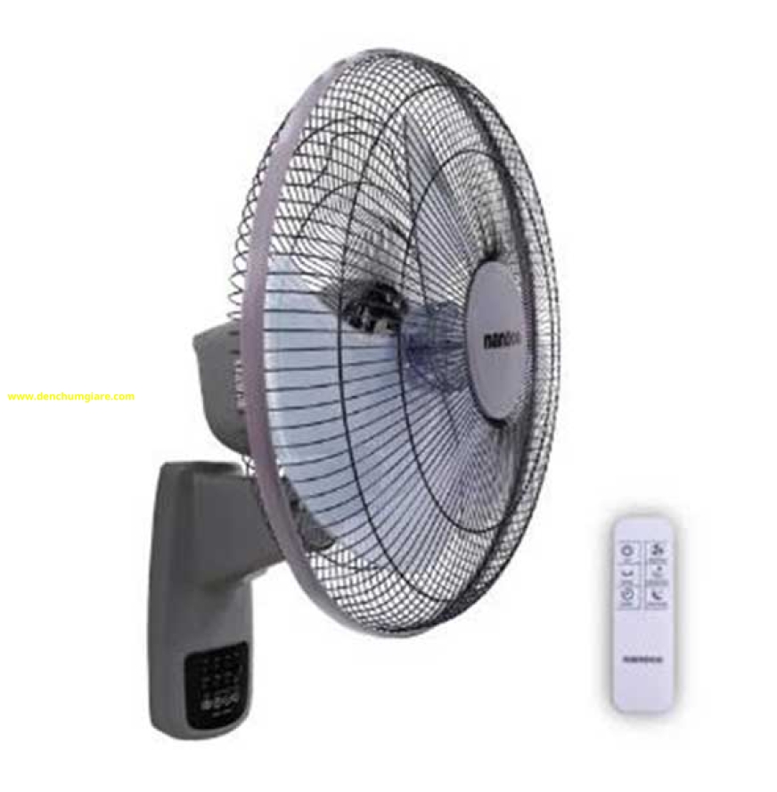 Quạt treo tường có remote màu xám Nanoco NWF1610RC-G