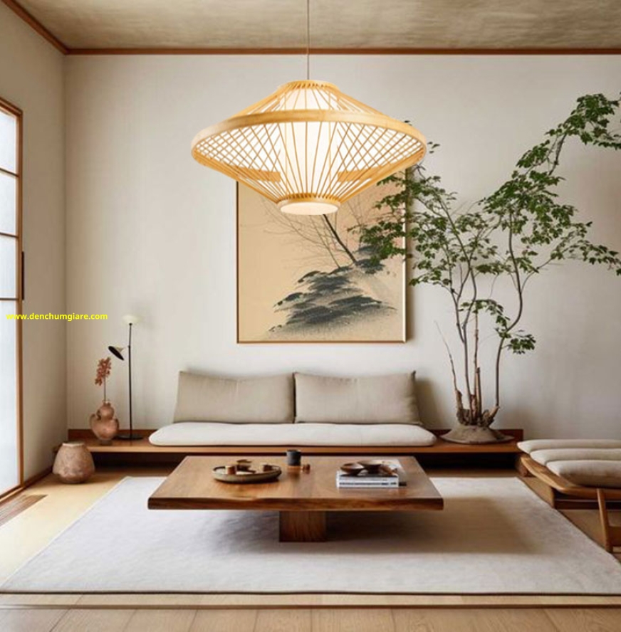 Đèn mây tre lồng vải kiểu UFO MT162/163