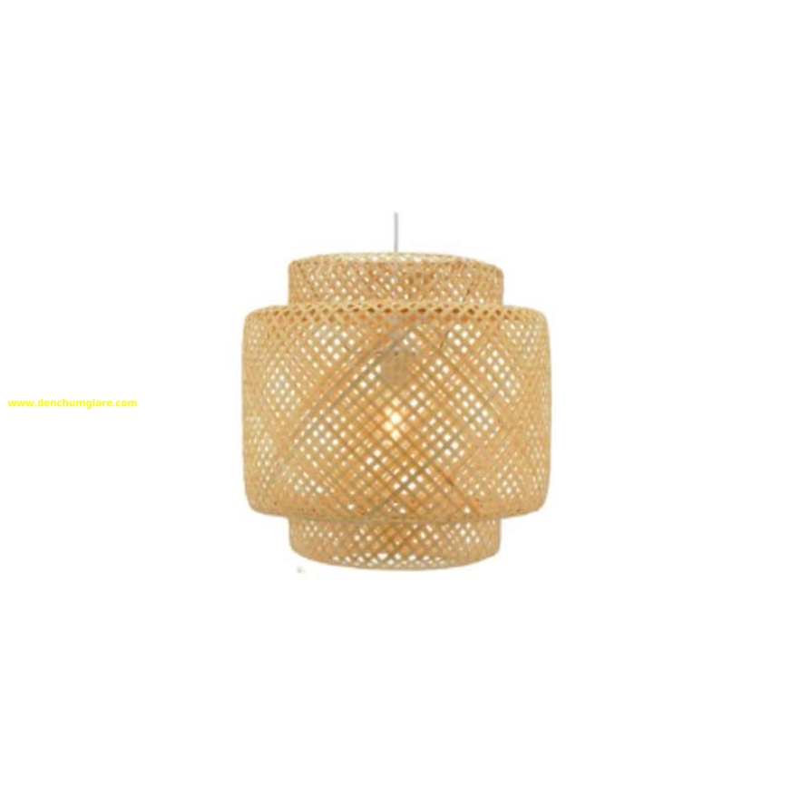 Đèn mây tre hai trụ lồng nhau MT46