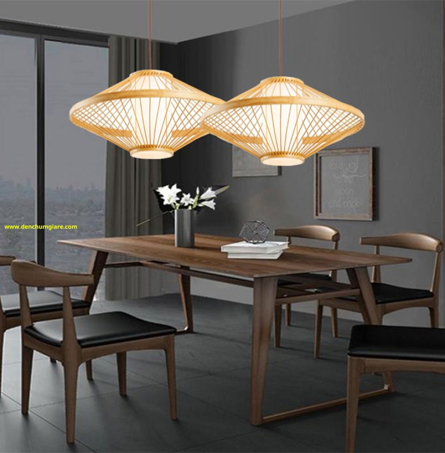 Đèn mây tre lồng vải kiểu UFO MT162/163