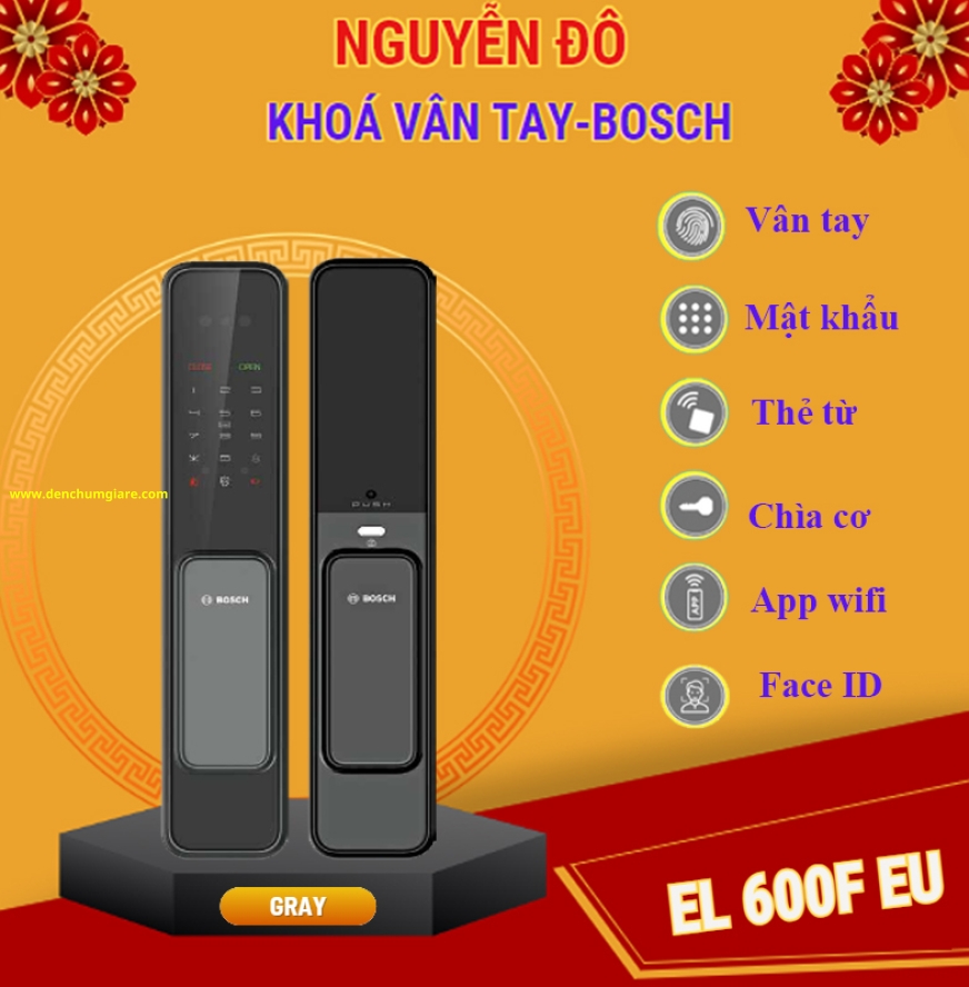 Khoá vân tay BOSCH EL 600F EU chính hãng tiêu chuẩn Đức với 5 tính năng bảo mật