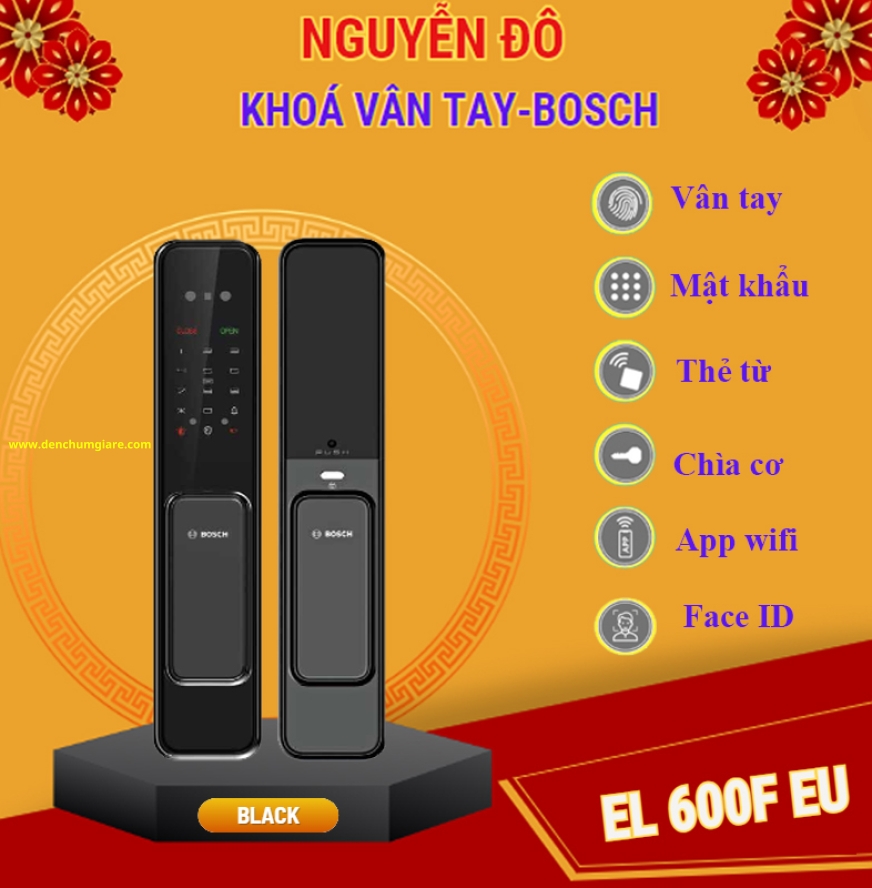 Khoá vân tay BOSCH EL 600F EU chính hãng tiêu chuẩn Đức với 5 tính năng bảo mật
