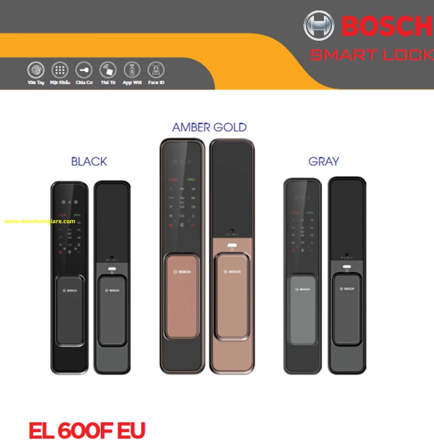 Khoá vân tay BOSCH EL 600F EU chính hãng tiêu chuẩn Đức với 5 tính năng bảo mật