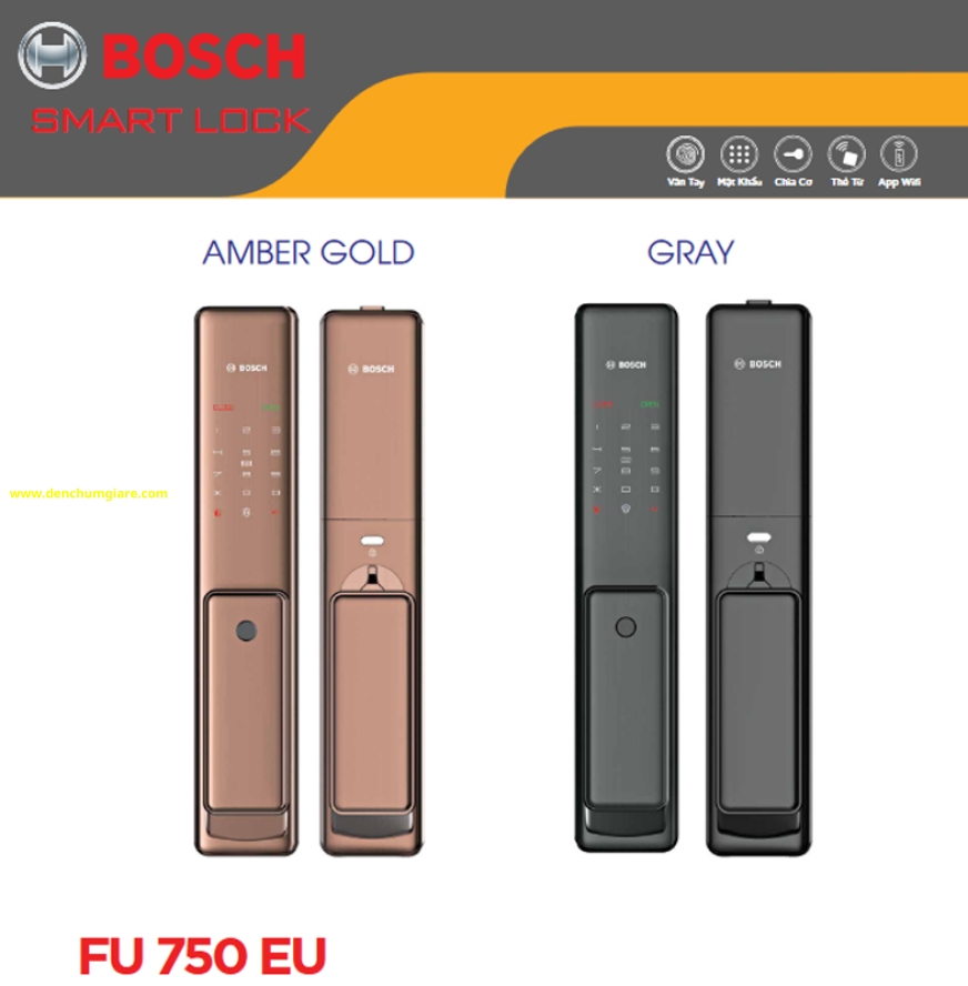 Khoá vân tay BOSCH FU 750 EU chính hãng tiêu chuẩn Đức với 5 tính năng bảo mật