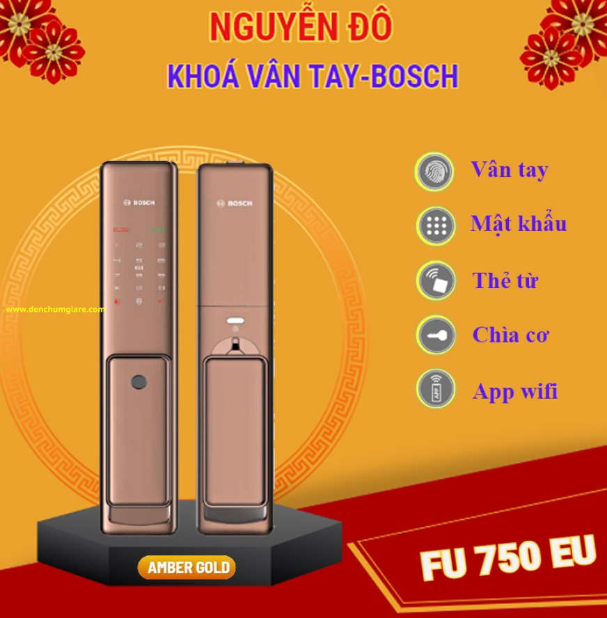 Khoá vân tay BOSCH FU 750 EU chính hãng tiêu chuẩn Đức với 5 tính năng bảo mật