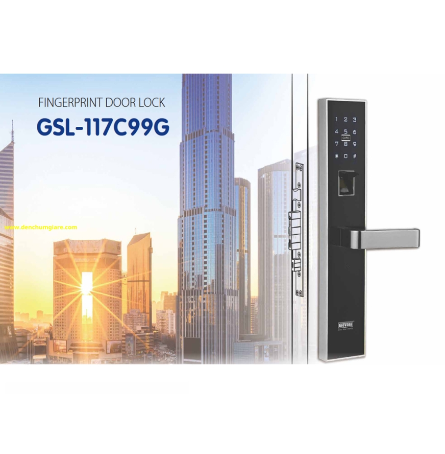 Khoá vân tay cửa gỗ, khoá cửa gỗ GIOVANI GSL-117C99G tiêu chuẩn Hàn Quốc với 4 tính năng nổi bật