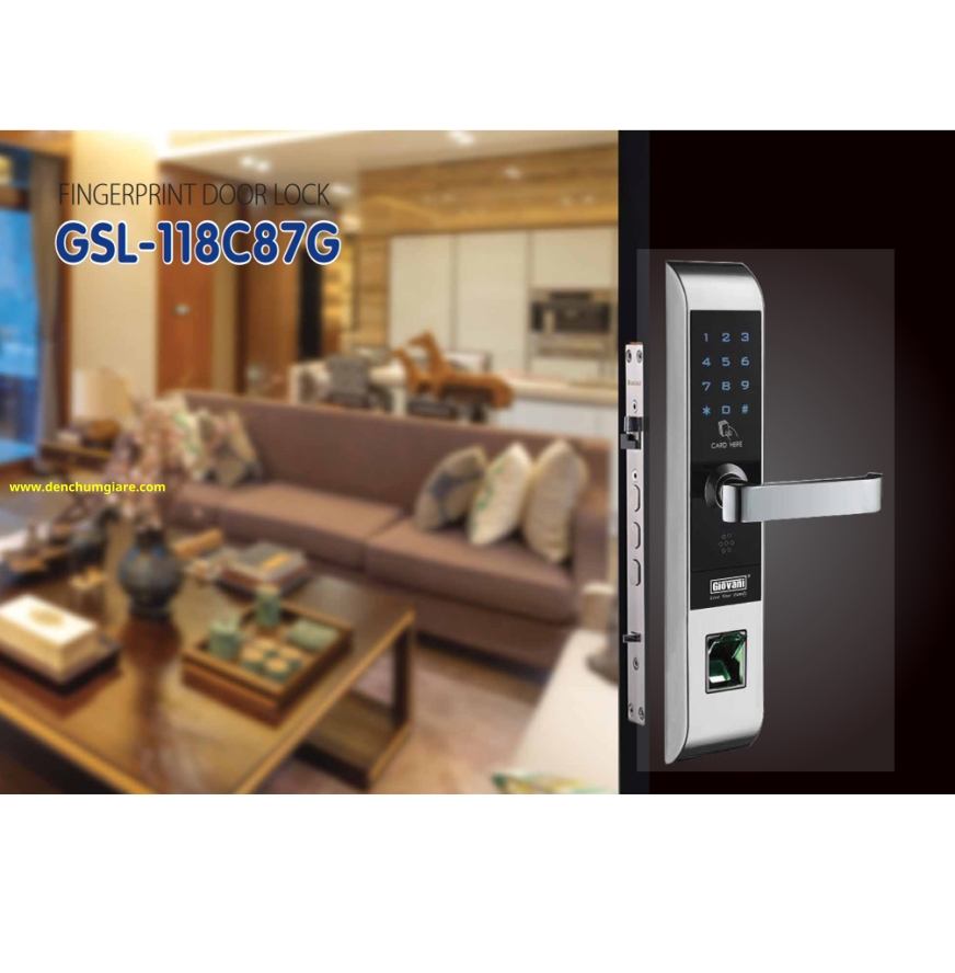 Khoá vân tay cửa gỗ, khoá cửa gỗ GIOVANI GSL-118C87G tiêu chuẩn Hàn Quốc với 5 tính năng nổi bật