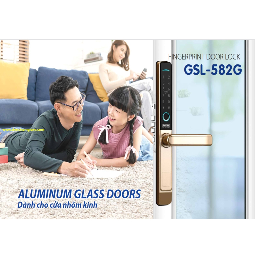 Khoá vân tay cửa nhôm GIOVANI GSL-582 Gold tiêu chuẩn Hàn Quốc với 5 tính năng nổi bật