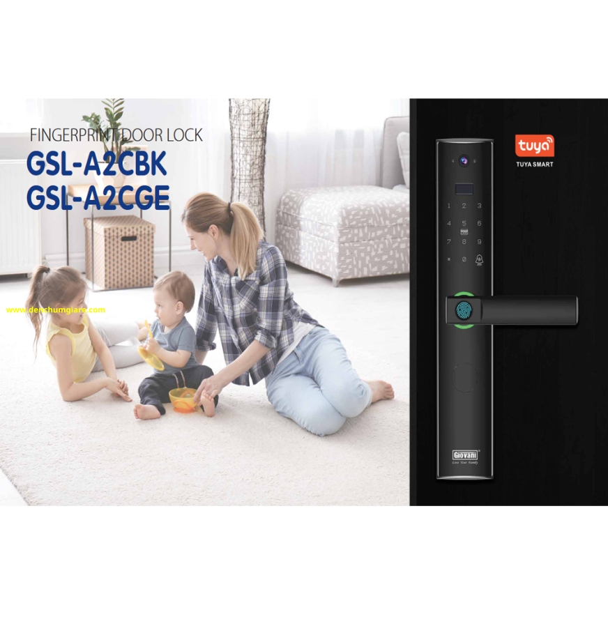 Khoá vân tay cửa gỗ, khoá cửa gỗ GIOVANI GSL-A2CBK/GE tiêu chuẩn Hàn Quốc với 5 tính năng nổi bật