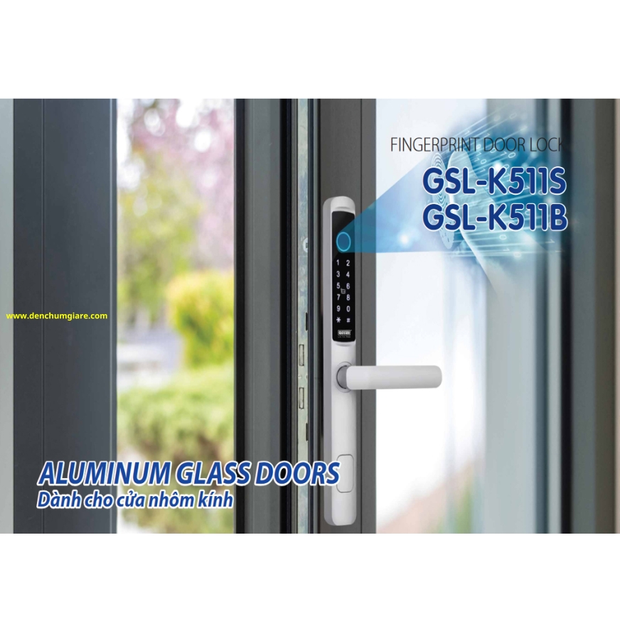 Khoá vân tay cửa nhôm GIOVANI GSL-K511S Grey/Black tiêu chuẩn Hàn Quốc với 5 tính năng nổi bật