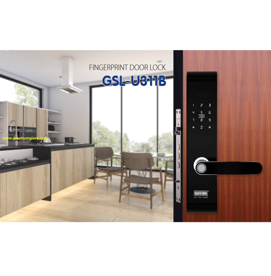 Khoá vân tay cửa gỗ, khoá cửa gỗ GIOVANI GSL-U311B tiêu chuẩn Hàn Quốc với 5 tính năng nổi bật