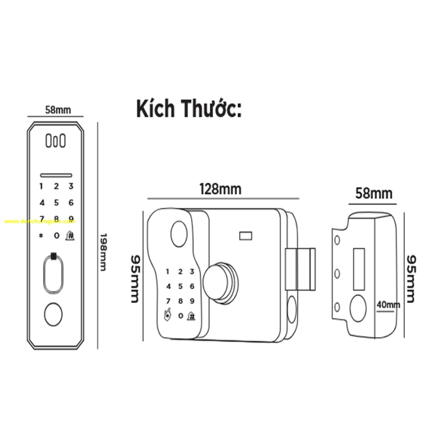 Khoá vân tay cửa cổng Hubert  HB CCI5 TITAN EU tiêu chuẩn Đức với 7 tính năng nổi bật