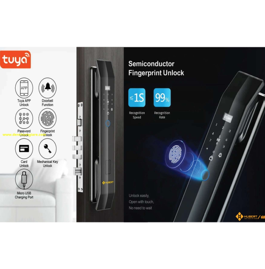 Khoá vân tay cửa gỗ HUBERT HB CG25 BLACK tiêu chuẩn Đức với 6 tính năng nổi bật