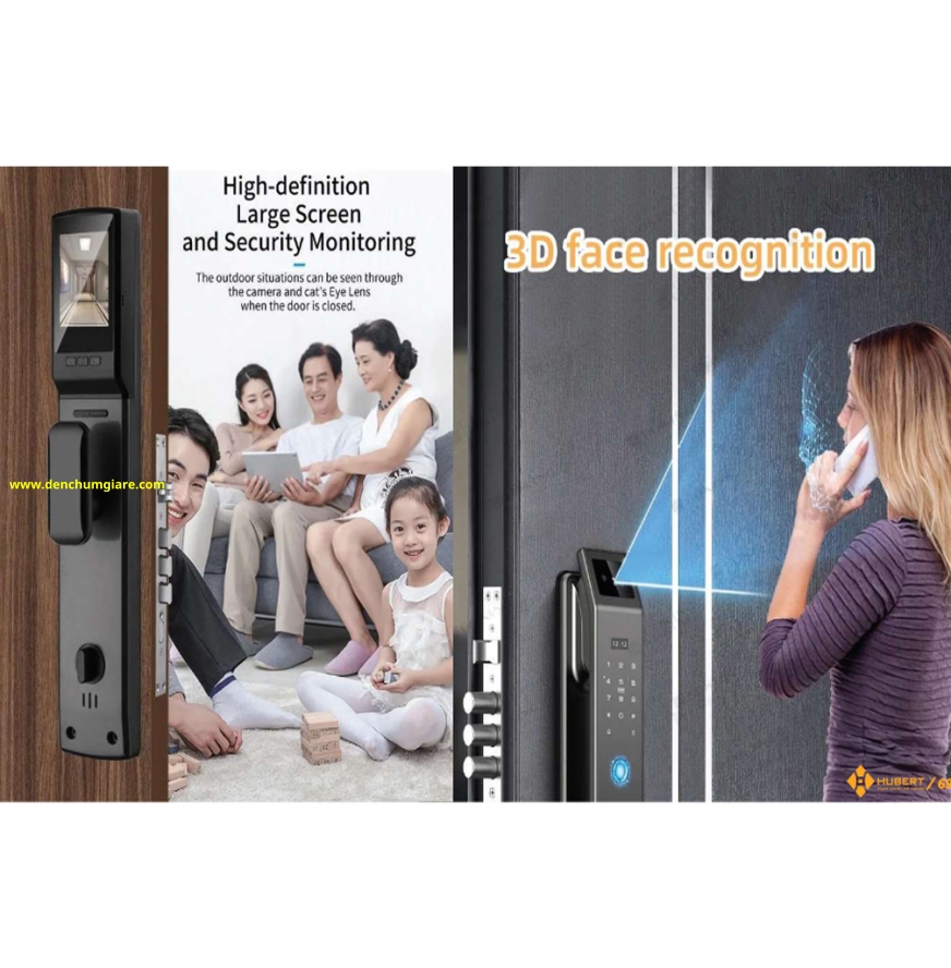Khoá vân tay cửa gỗ HUBERT HB CG25F BLACK tiêu chuẩn Đức với 8 tính năng nổi bật
