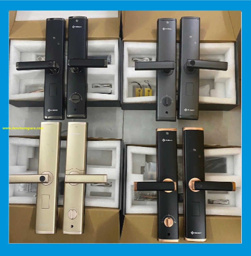 Khoá vân tay cửa gỗ HUBERT HB CG61 tiêu chuẩn Đức, Pin sạc Lithium với 5 tính năng nổi bật
