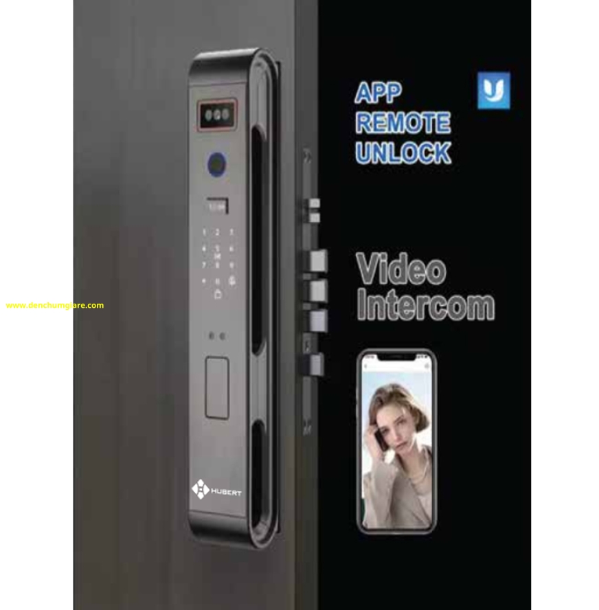 Khoá vân tay cửa gỗ HUBERT HB CG65VF tiêu chuẩn Đức, Pin sạc Lithium với 8 tính năng nổi bật