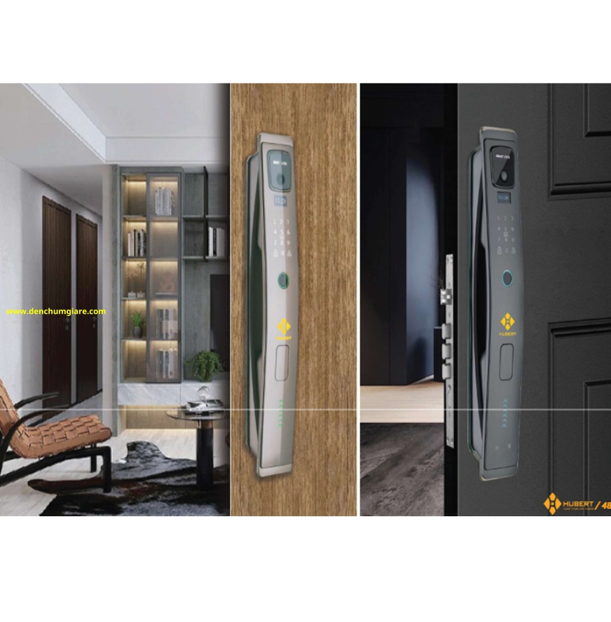 Khoá vân tay cửa gỗ HUBERT HB CG79 Coffee/Grey  tiêu chuẩn Đức với 6 tính năng nổi bật
