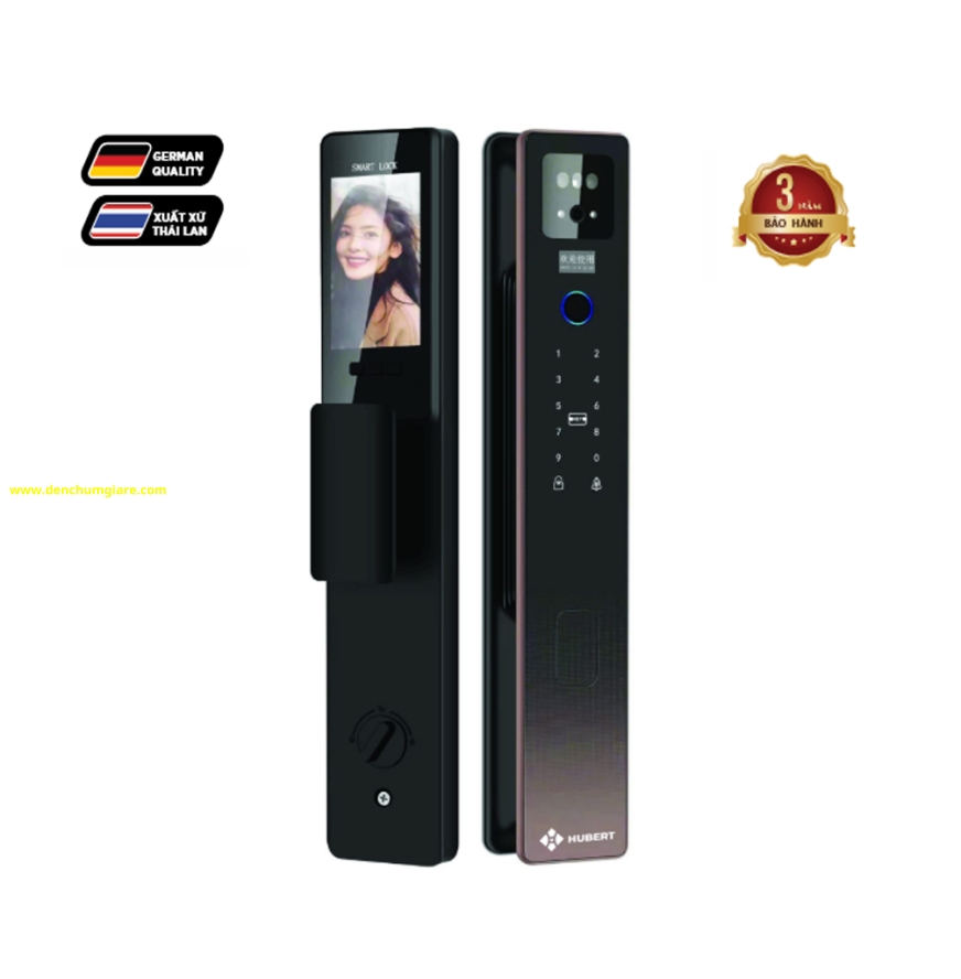Khoá vân tay cửa gỗ HUBERT HB CG82VF tiêu chuẩn Đức, Pin sạc Lithium với 9 tính năng nổi bật