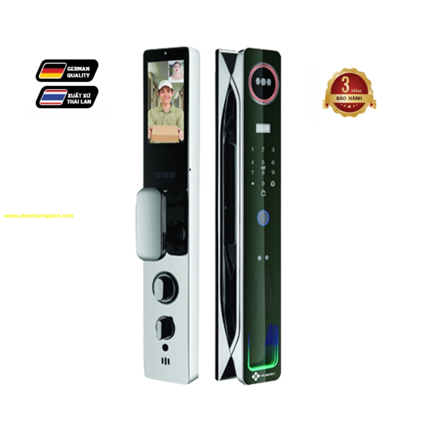 Khoá vân tay cửa gỗ HUBERT HB CG85VF tiêu chuẩn Đức, Pin sạc Lithium với 9 tính năng nổi bật