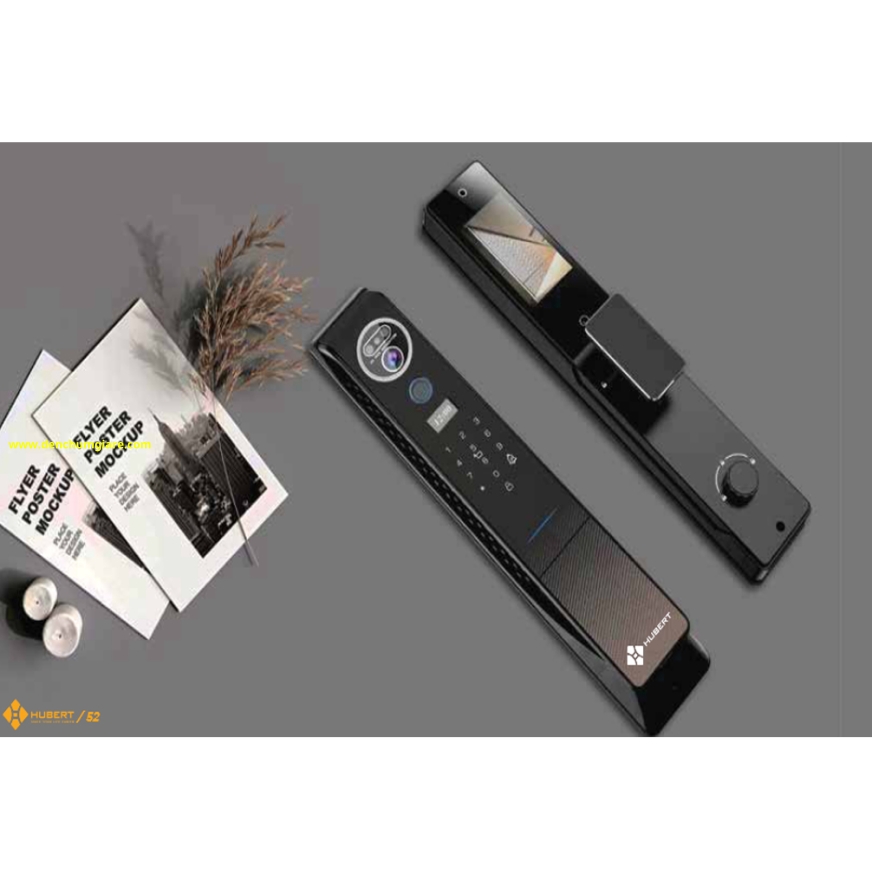 Khoá vân tay cửa gỗ HUBERT HB CG86VF tiêu chuẩn Đức, Pin sạc kép Lithium với 9 tính năng nổi bật