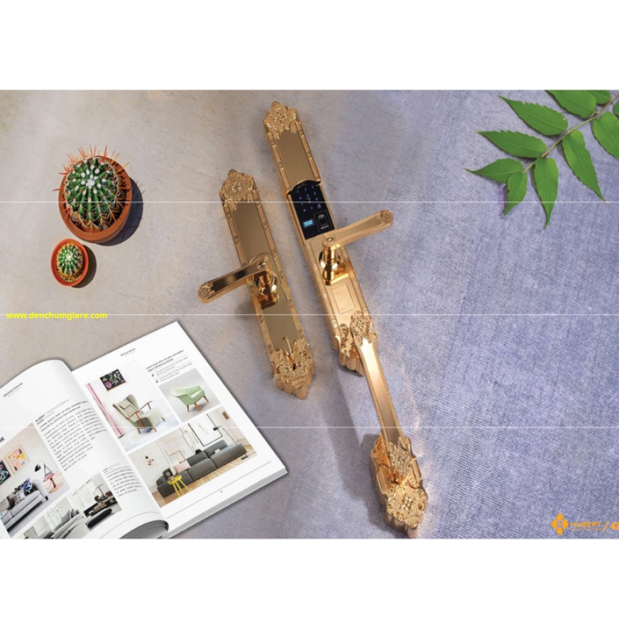 Khoá vân tay đại sảnh HUBERT HB DS77 Gold/Copper/Green tiêu chuẩn Đức với 6 tính năng nổi bật