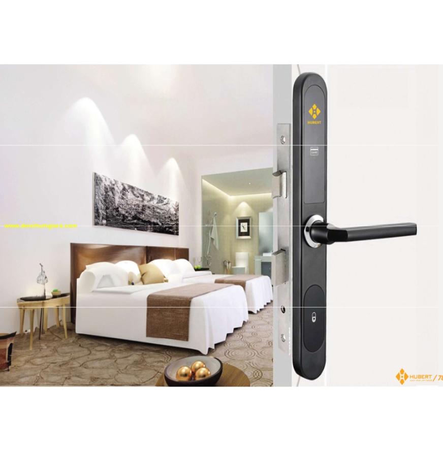Khoá cửa khách sạn HUBERT HB KSCN79 BLACK tiêu chuẩn Đức chất liệu bằng đồng mạ niken