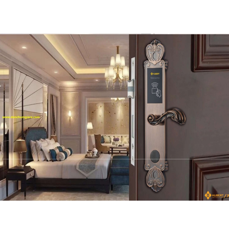 Khoá cửa khách sạn HUBERT HB KSCG86 Amber Gold tiêu chuẩn Đức chất liệu bằng đồng mạ niken