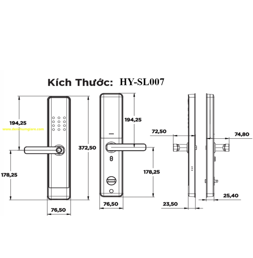 Khoá vân tay cửa gỗ, khoá cửa gỗ Hyundai HY-SL007 tiêu chuẩn Hàn Quốc với 5 tính năng nổi bật