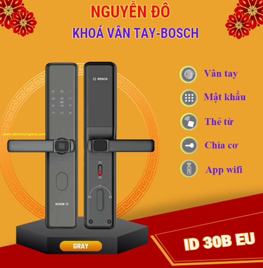Khoá vân tay BOSCH ID 30B EU chính hãng tiêu chuẩn Đức với 5 tính năng bảo mật