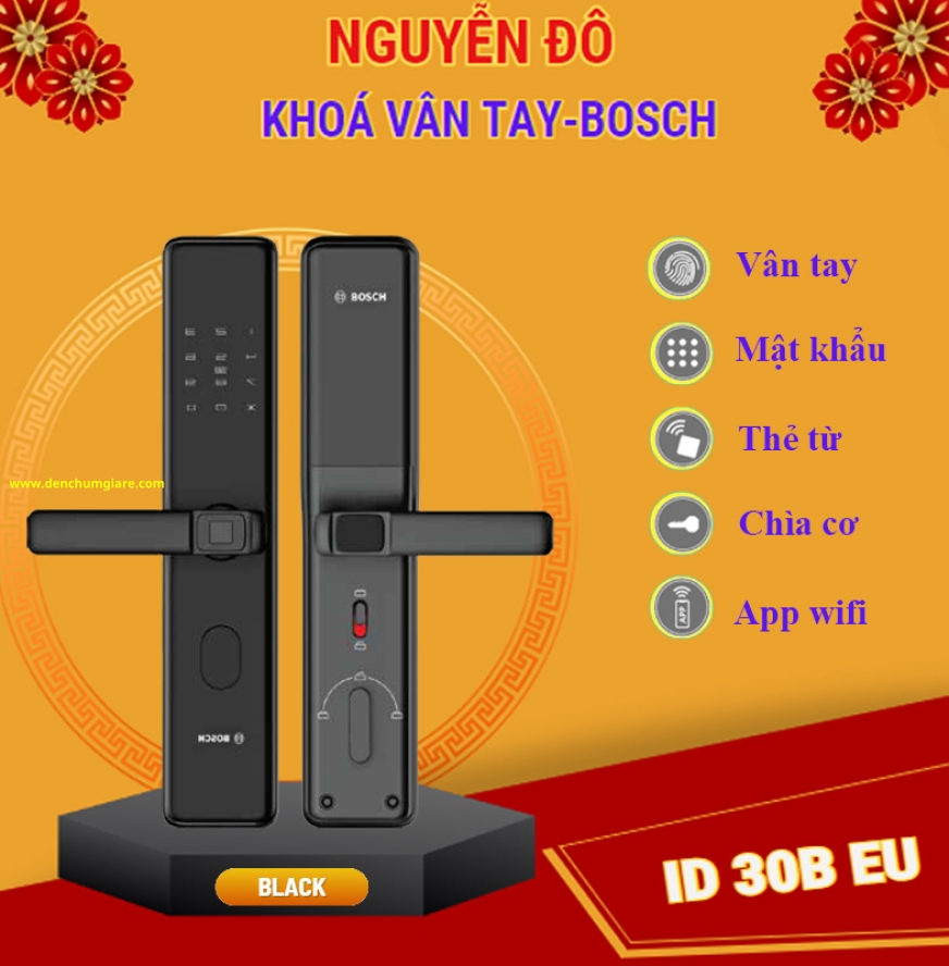 Khoá vân tay BOSCH ID 30B EU chính hãng tiêu chuẩn Đức với 5 tính năng bảo mật