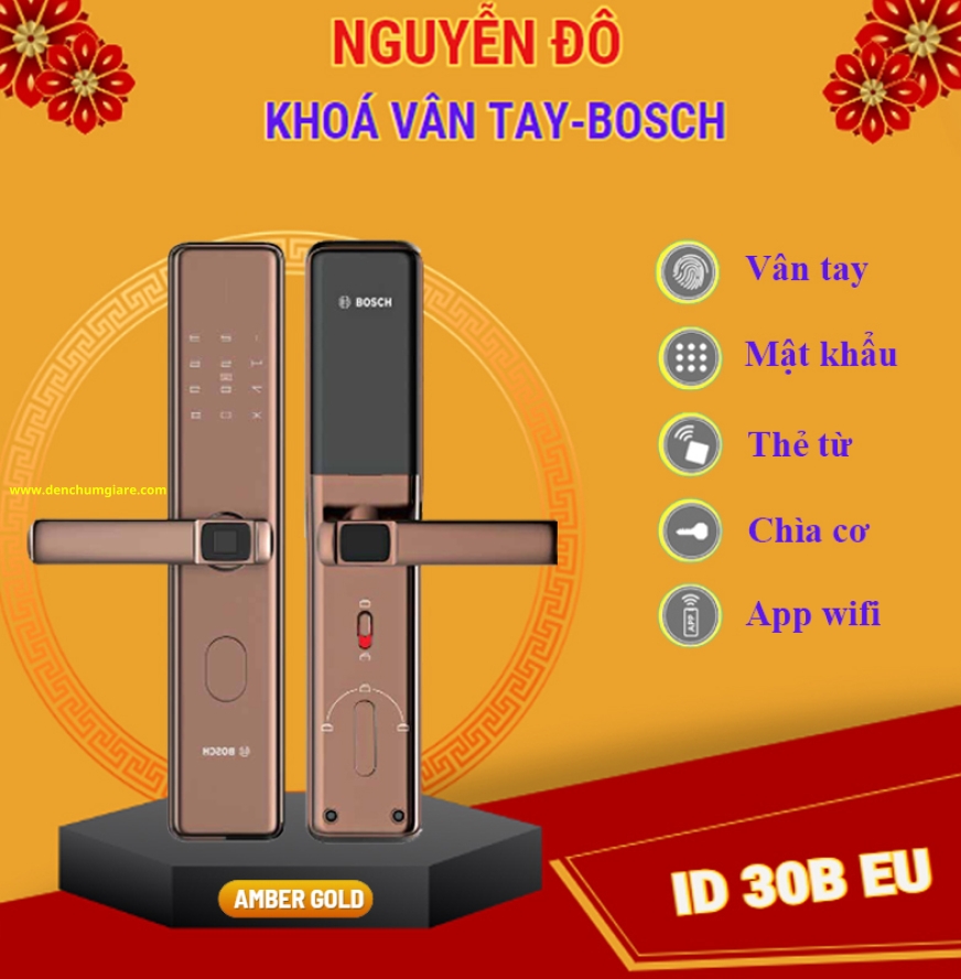 Khoá vân tay BOSCH ID 30B EU chính hãng tiêu chuẩn Đức với 5 tính năng bảo mật