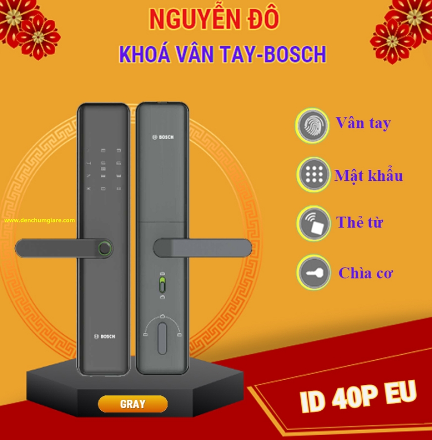 Khoá vân tay BOSCH ID 40P EU chính hãng tiêu chuẩn Đức với 4 tính năng bảo mật