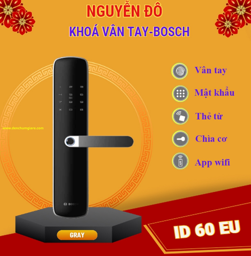 Khoá vân tay BOSCH ID 60 EU chính hãng tiêu chuẩn Đức với 5 tính năng bảo mật