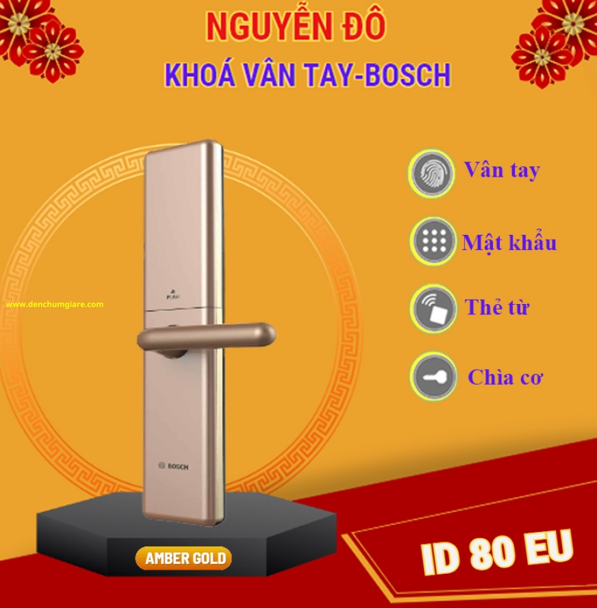 Khoá vân tay BOSCH ID 80 EU chính hãng tiêu chuẩn Đức với 4 tính năng bảo mật