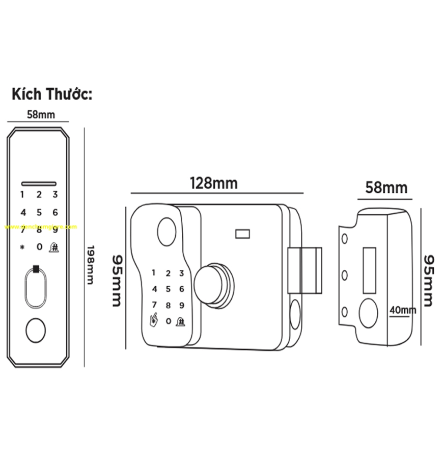 Khoá vân tay cửa cổng Hubert  HB CC79 TITAN tiêu chuẩn Đức với 6 tính năng nổi bật
