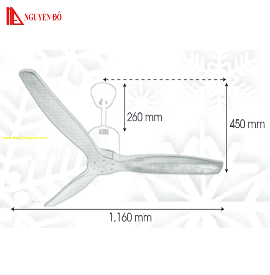 Quạt trần cánh gỗ 3 cánh QViFa - 01VF18 công suất 40W, động cơ DC tiết kiệm điện, điều khiển từ xa bằng Remote