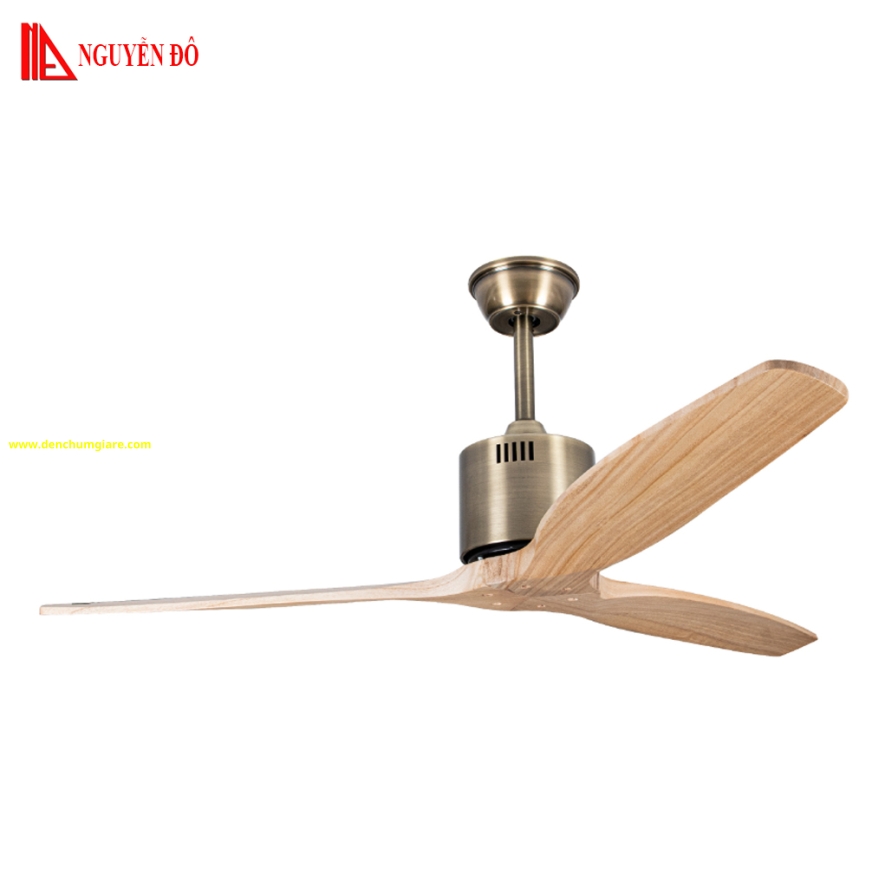 Quạt trần cánh gỗ 3 cánh QViFa - 01VF18 công suất 40W, động cơ DC tiết kiệm điện, điều khiển từ xa bằng Remote