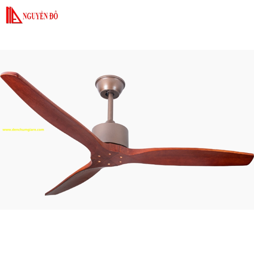 Quạt trần cánh gỗ 3 cánh QViFa – 40 công suất 40W, động cơ DC tiết kiệm điện, điều khiển từ xa bằng Remote
