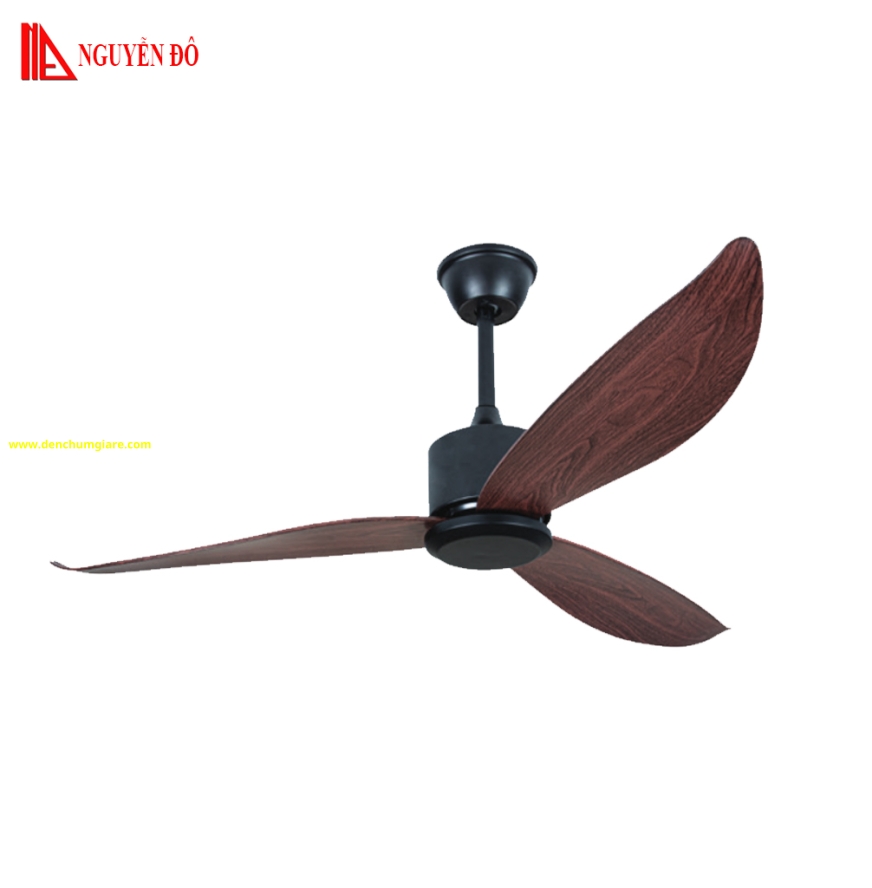 Quạt trần 3 cánh QViFa – 400/Coffee công suất 40W, động cơ DC tiết kiệm điện, điều khiển từ xa bằng Remote