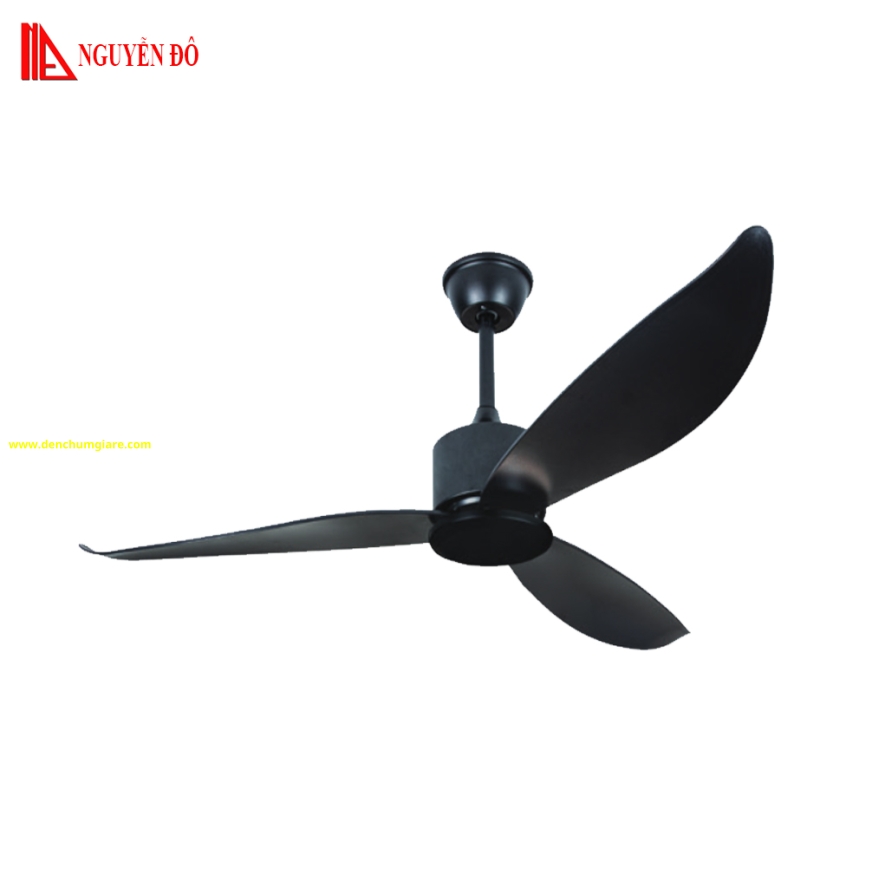 Quạt trần 3 cánh QViFa – 400/Đen công suất 40W, động cơ DC tiết kiệm điện, điều khiển từ xa bằng Remote
