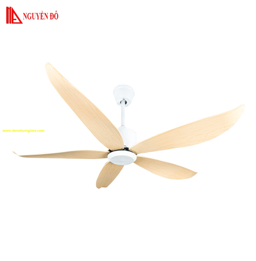 Quạt trần 5 cánh QViFa - 405/Vàng công suất 40W, động cơ DC tiết kiệm điện, điều khiển từ xa bằng Remote