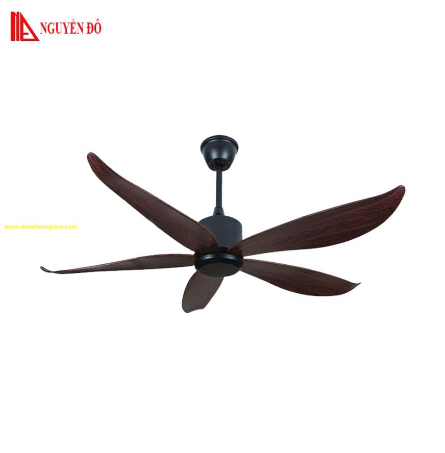 Quạt trần 5 cánh QViFa - 405/Coffee công suất 40W, động cơ DC tiết kiệm điện, điều khiển từ xa bằng Remote
