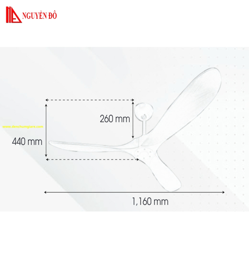 Quạt trần cánh gỗ có đèn QViFa - 42 công suất 40W, động cơ DC, đèn led 3 chế độ ánh sáng, điều khiển từ xa bằng Remote