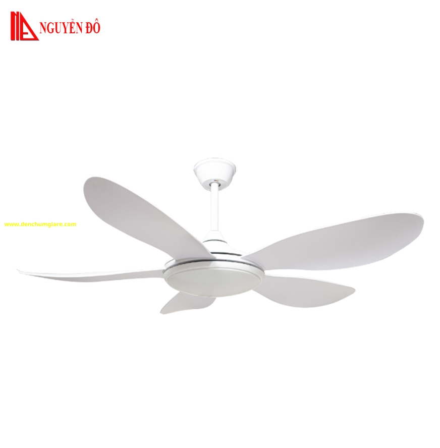 Quạt trần cánh nhựa có đèn QViFa - 54 công suất 40W, động cơ DC tiết kiệm điện, đèn led 3 chế độ ánh sáng, điều khiển từ xa bằng Remote