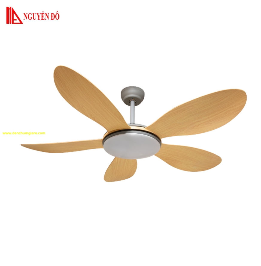 Quạt trần cánh nhựa có đèn QViFa - 55 công suất 40W, động cơ DC tiết kiệm điện, đèn led 3 chế độ ánh sáng, điều khiển từ xa bằng Remote