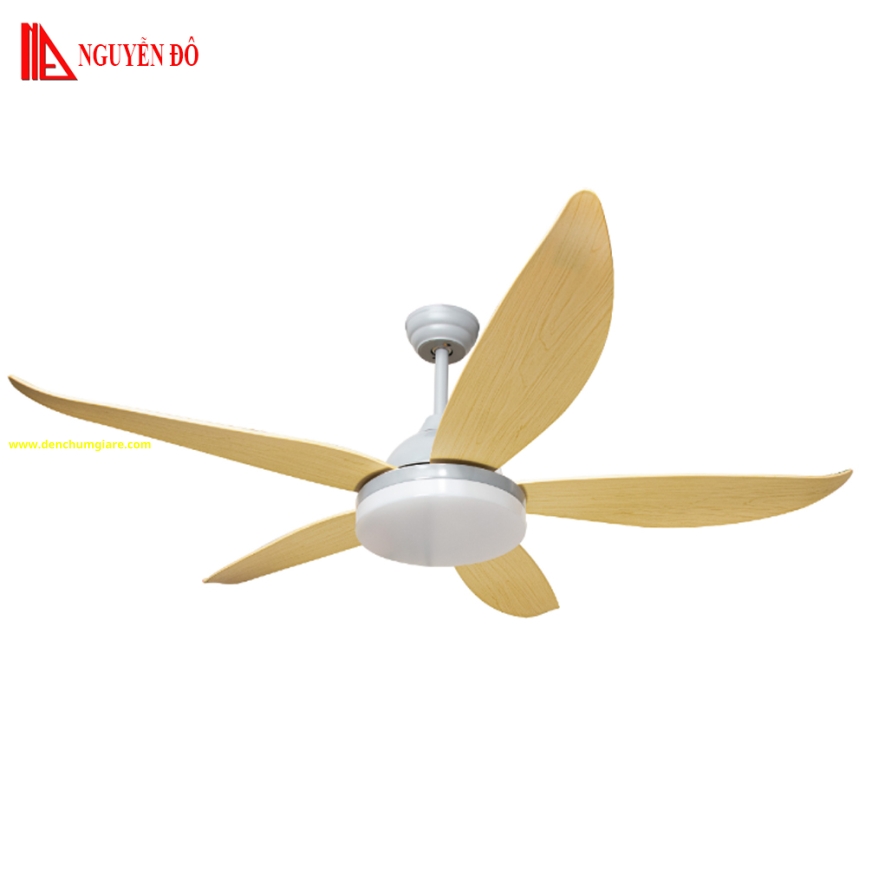 Quạt trần cánh nhựa có đèn QViFa - 62 – 23 công suất 40W, động cơ DC tiết kiệm điện, đèn led 3 chế độ ánh sáng, điều khiển từ xa bằng Remote