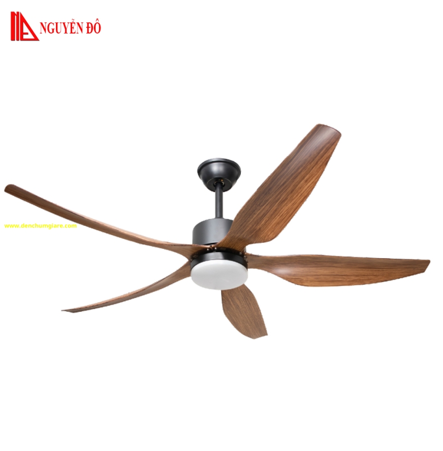Quạt trần cánh nhựa có đèn QViFa - 63/177 công suất 40W, động cơ DC tiết kiệm điện, đèn led 3 chế độ ánh sáng, điều khiển từ xa bằng Remote