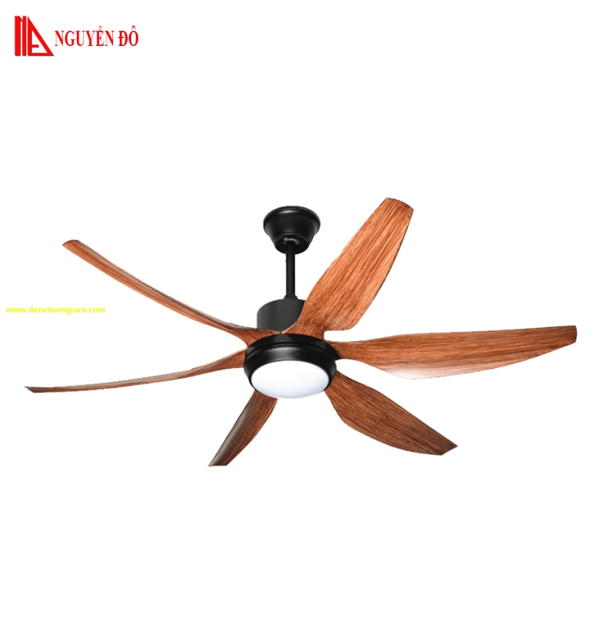 Quạt trần cánh nhựa có đèn QViFa - 64VF63 công suất 40W, động cơ DC tiết kiệm điện, đèn led 3 chế độ ánh sáng, điều khiển từ xa bằng Remote
