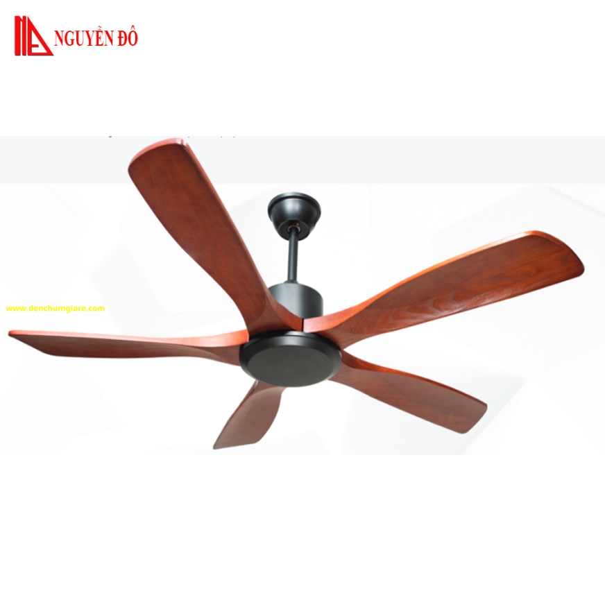 Quạt trần cánh gỗ 5 cánh QViFa - 76VF59 công suất 40W, động cơ DC tiết kiệm điện, điều khiển từ xa bằng Remote